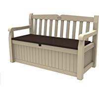 Los mejores  - Keter Eden Garden Bench - Banco Arcón Exterior- Capacidad 265 L- Color Marrón y Beige